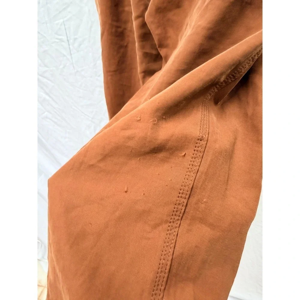 Old Navy Brown Paperbag Waist Tapered Pants Womens XL Tie Belt High Rise Trouser - Picture 5 of 8